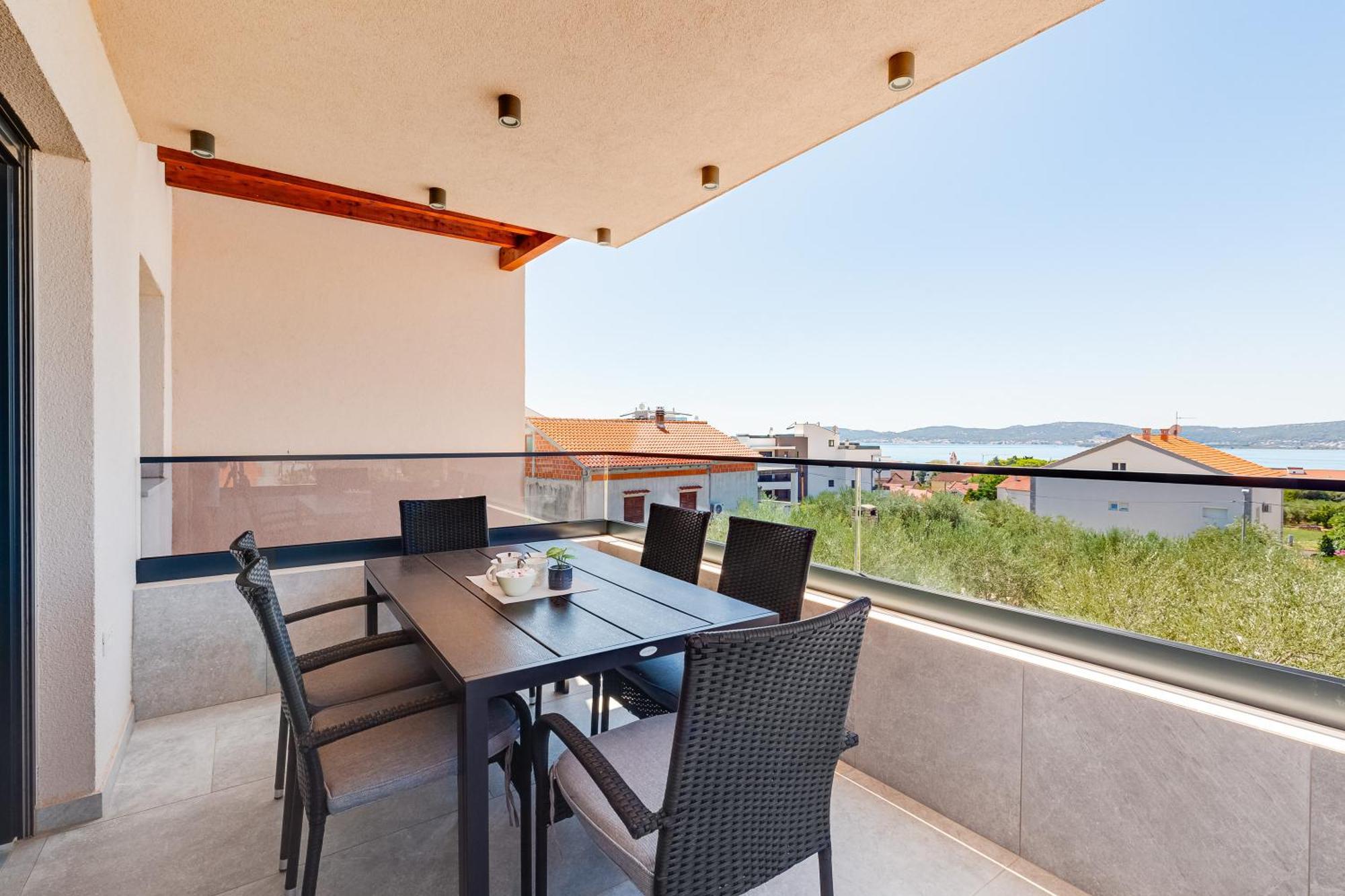 Sea Bay View Apartment - Appartement Avec Piscine Et Magnifique Vue Sur Mer Sveti Filip i Jakov Exterior photo